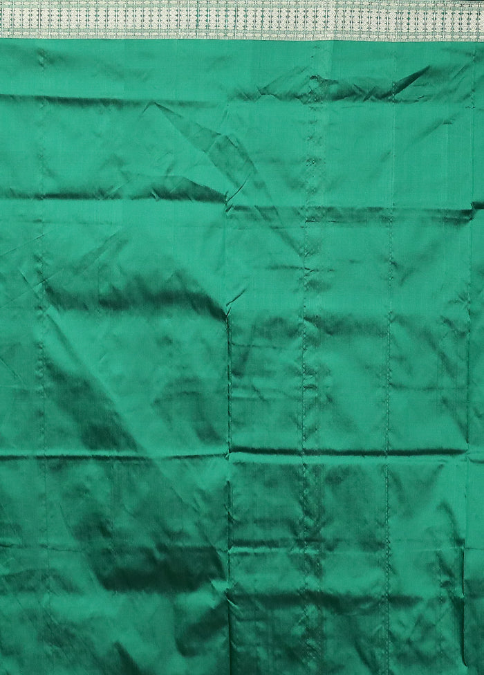 Green Handloom Bomkai Pure Silk Saree With Blouse Piece