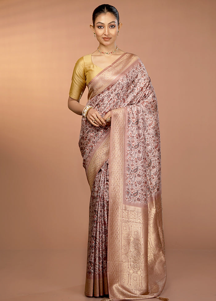 Cream Dupion Silk Saree With Blouse Piece