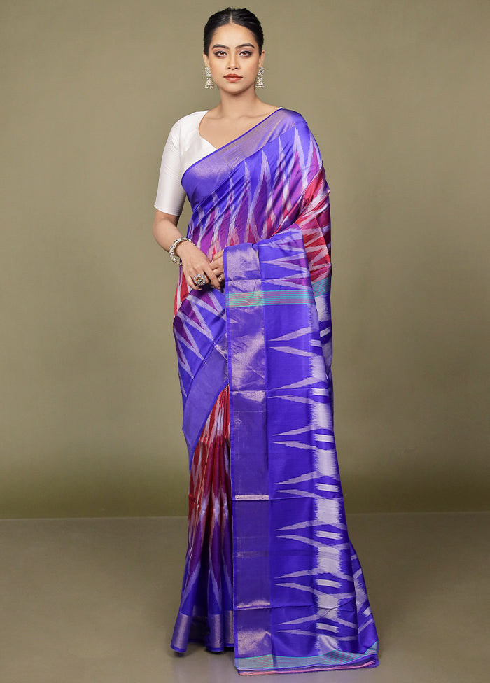 Blue Pure Bishnupuri Silk Saree Without Blouse Piece