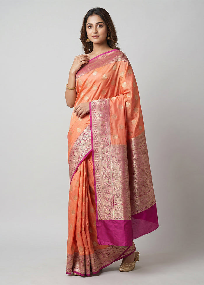 Pink Katan Silk Saree With Blouse Piece