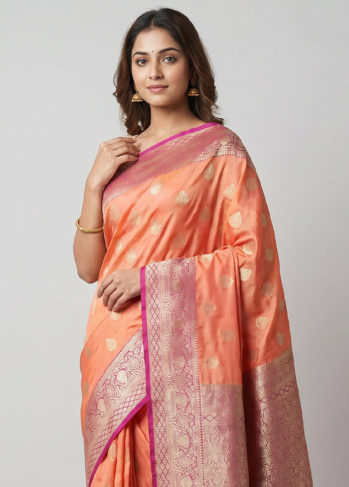 Pink Katan Silk Saree With Blouse Piece