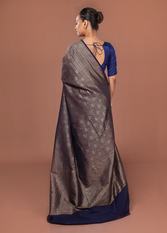 Blue Georgette Saree With Blouse Piece