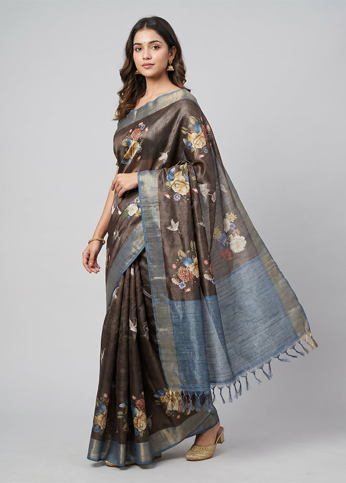 Maroon Dupion Silk Saree With Blouse Piece