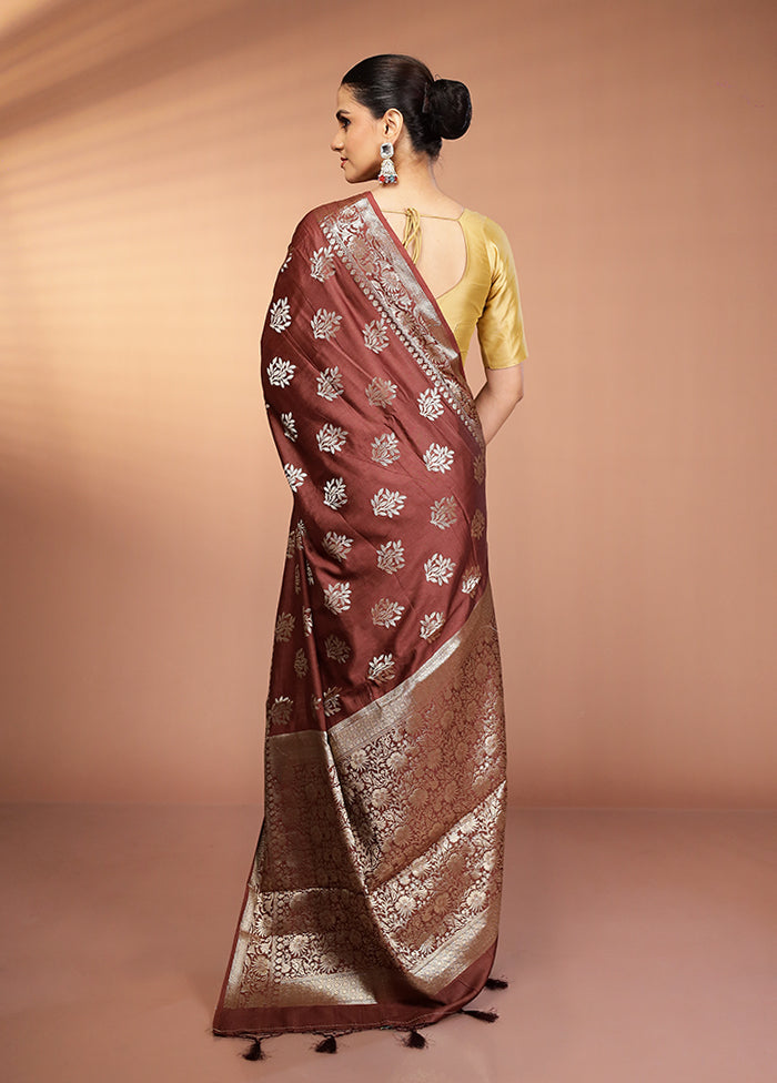 Brown Cotton Saree With Blouse Piece