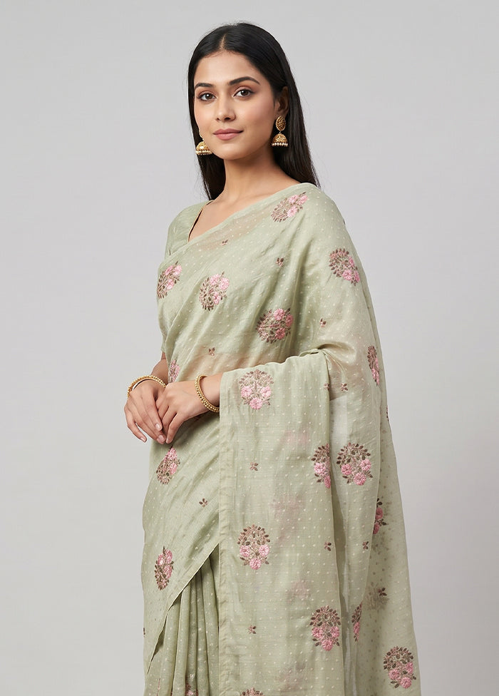 Blue Chiffon Silk Saree With Blouse Piece