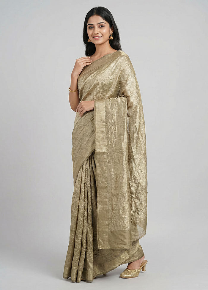 Green Tissue Silk Saree With Blouse Piece