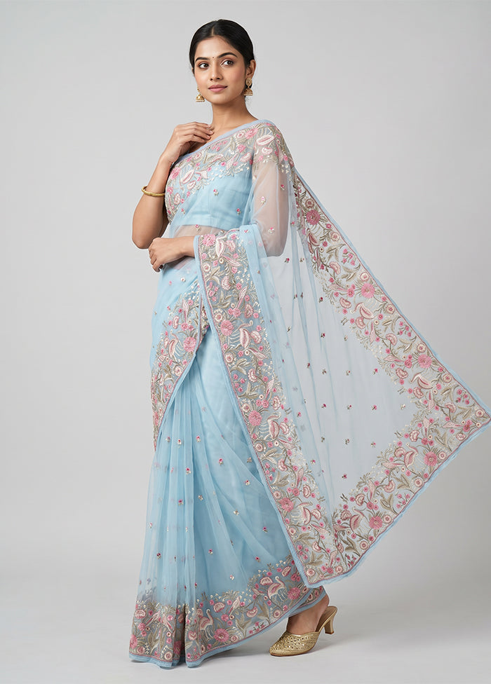 Green Organza Saree With Blouse Piece