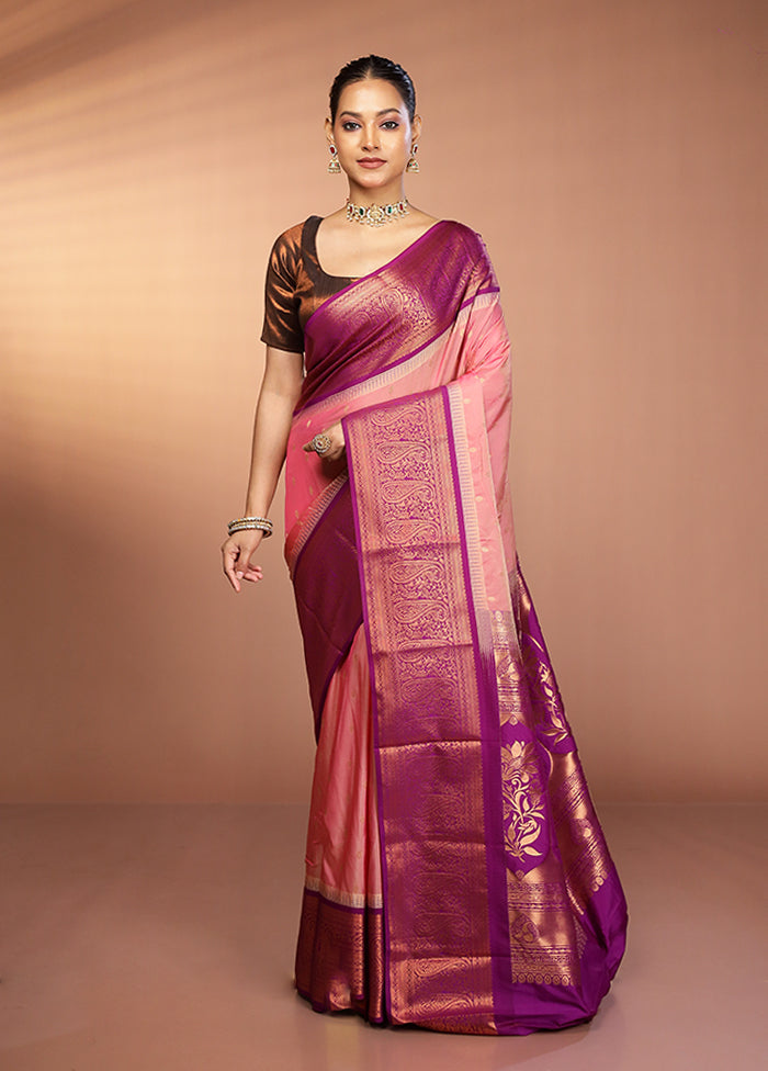 Multicolor Kanjivaram Silk Saree With Blouse Piece
