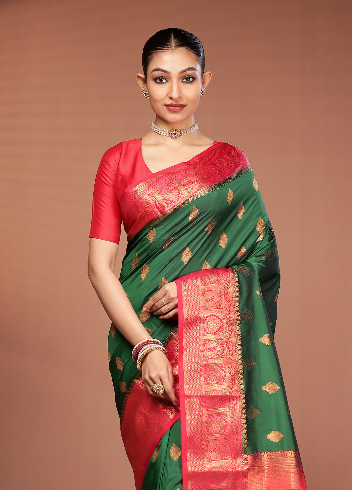 Multicolor Kanjivaram Silk Saree With Blouse Piece