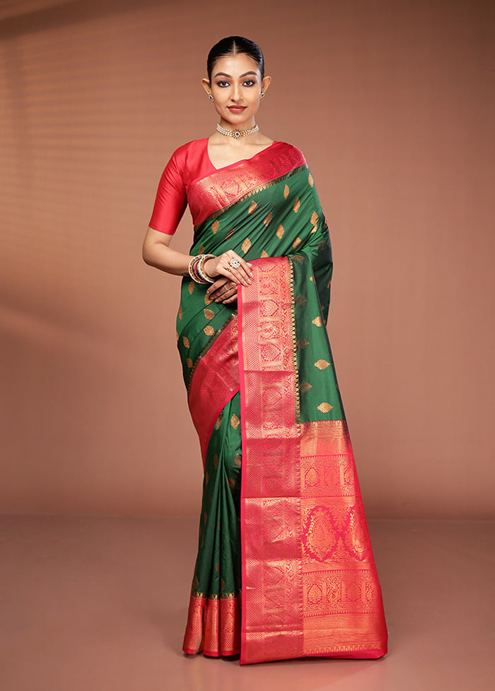 Multicolor Kanjivaram Silk Saree With Blouse Piece
