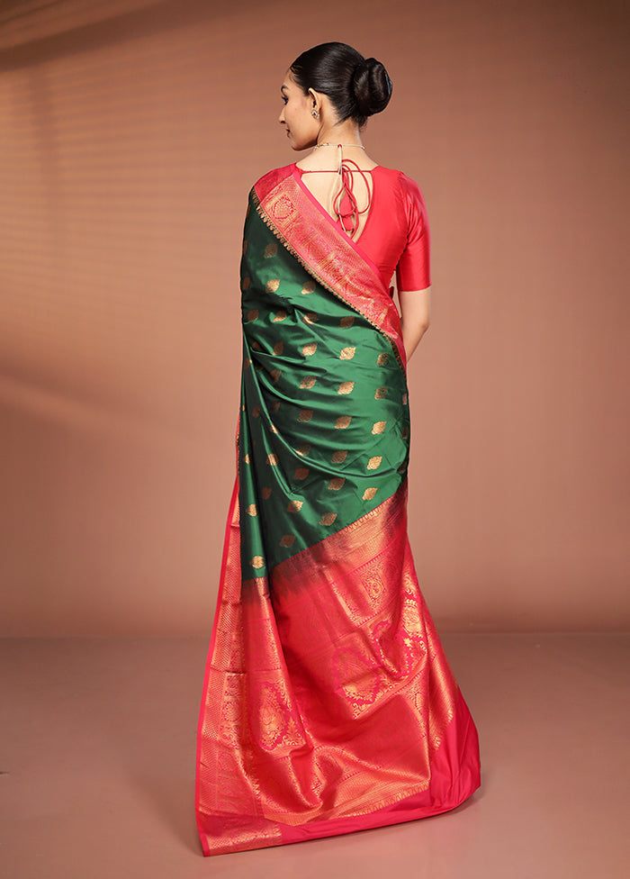 Multicolor Kanjivaram Silk Saree With Blouse Piece