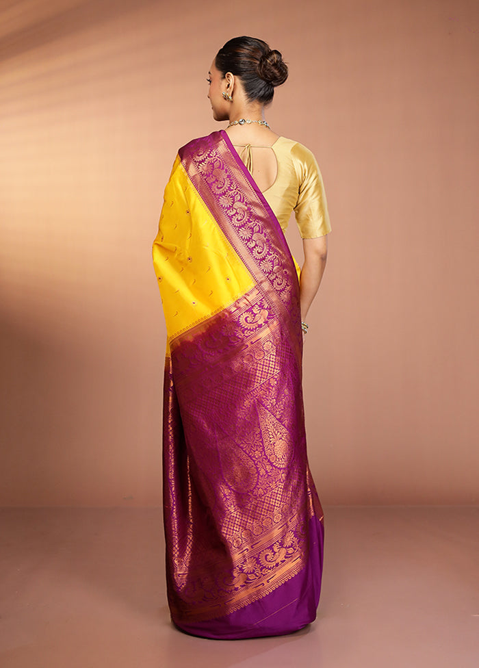 Multicolor Kanjivaram Silk Saree With Blouse Piece