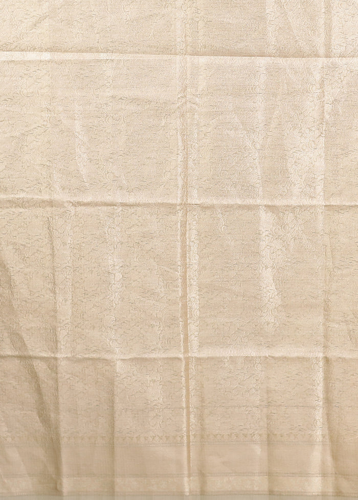 Cream Tissue Silk Saree With Blouse Piece