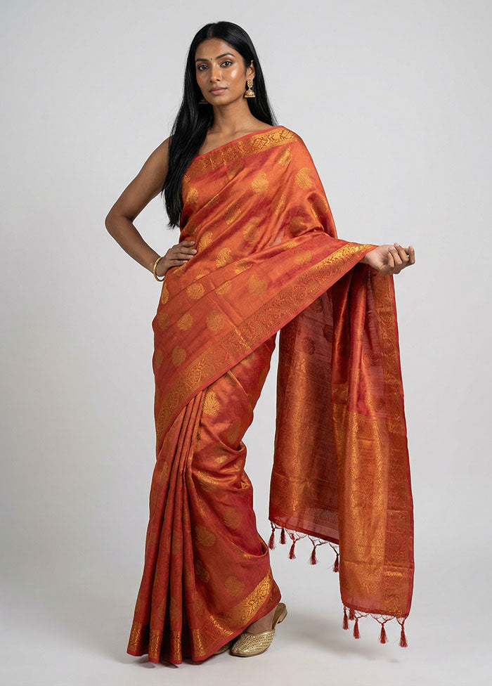 Pink Tissue Silk Saree With Blouse Piece