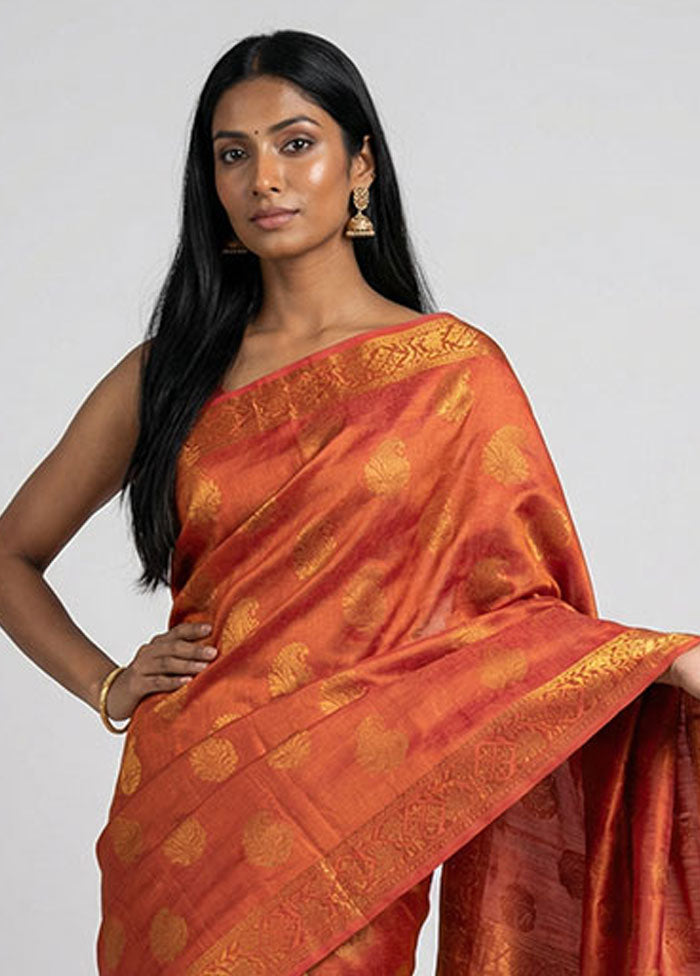 Pink Tissue Silk Saree With Blouse Piece