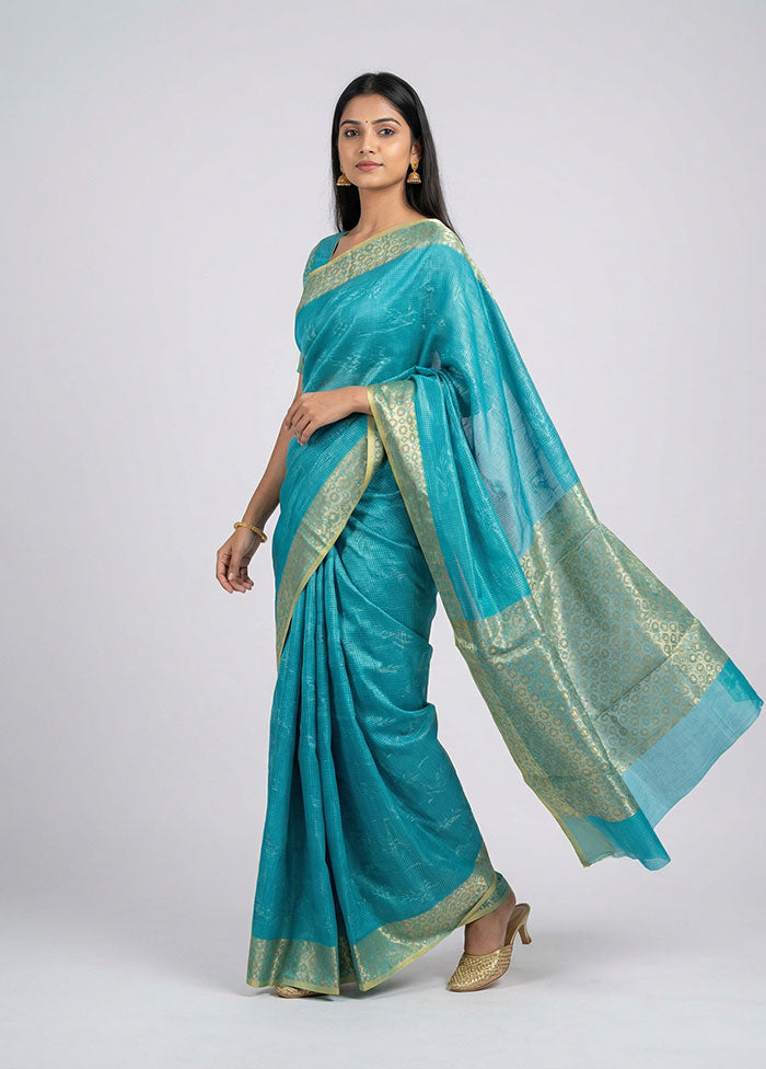 Multicolor Cotton Saree With Blouse Piece
