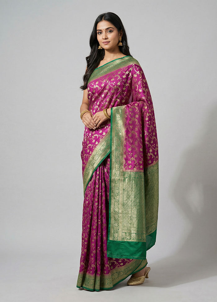 Pink Georgette Saree With Blouse Piece