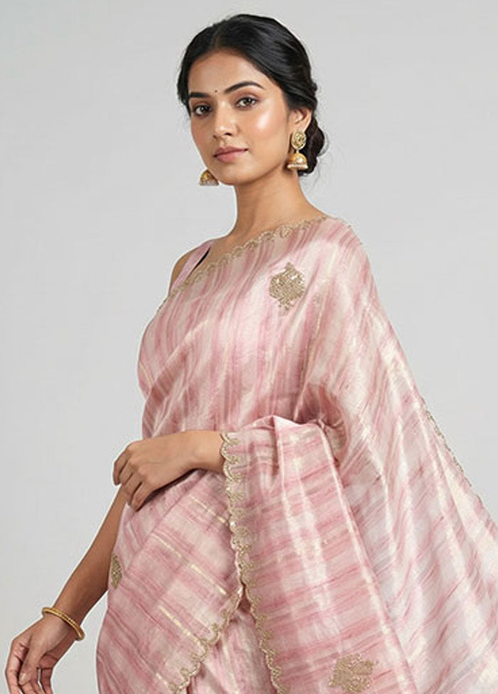 Pink Georgette Saree With Blouse Piece