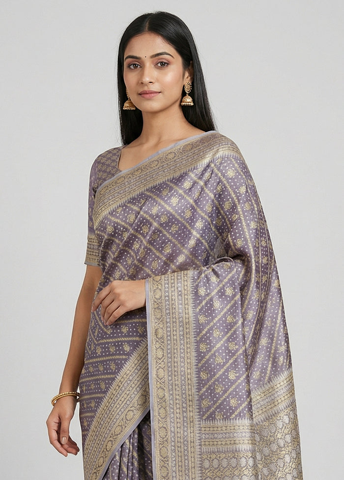 Blue Tissue Silk Saree With Blouse Piece