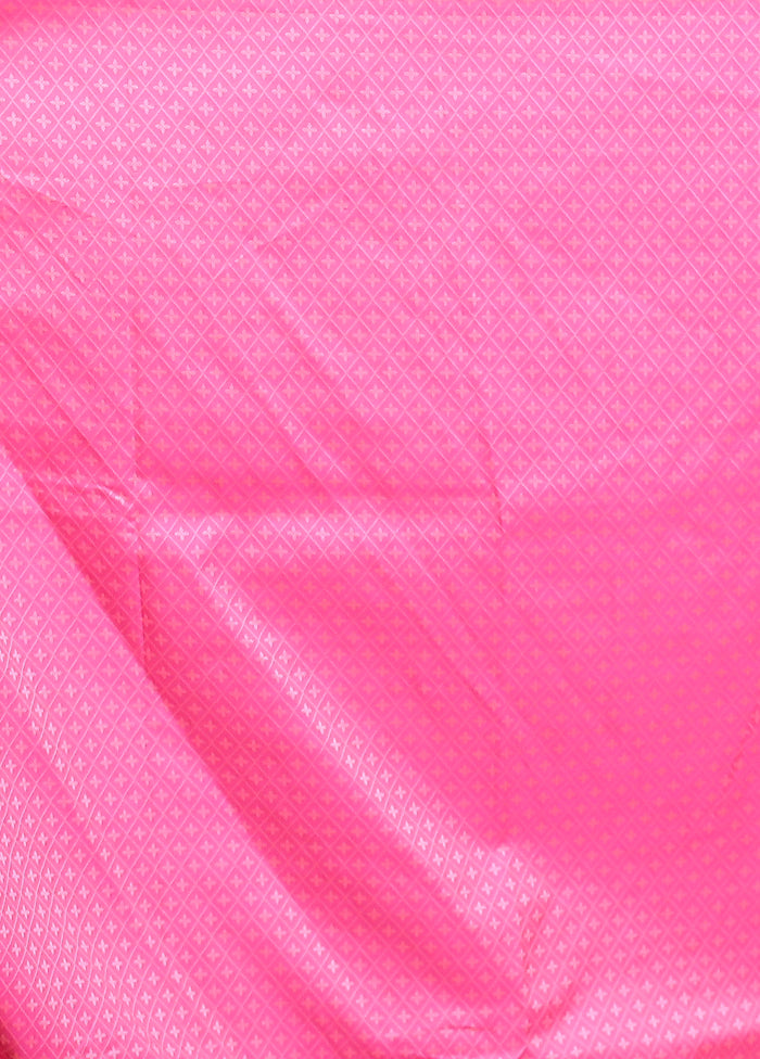 Pink Katan Silk Saree With Blouse Piece