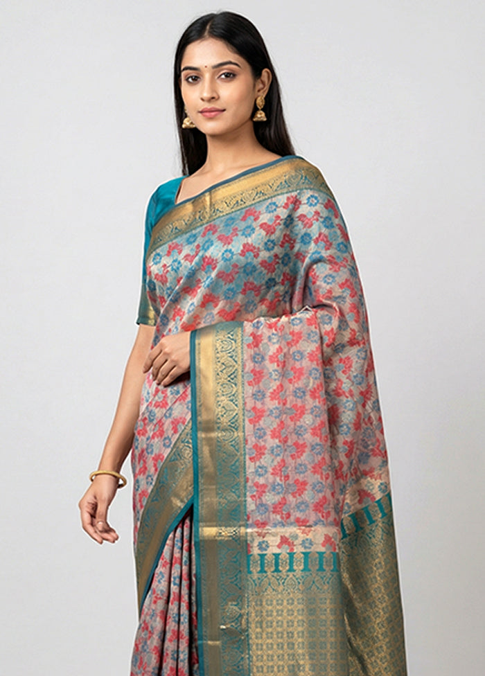 Gold Tissue Silk Saree With Blouse Piece