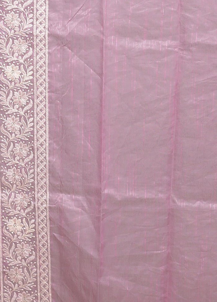 Purple Organza Saree With Blouse Piece