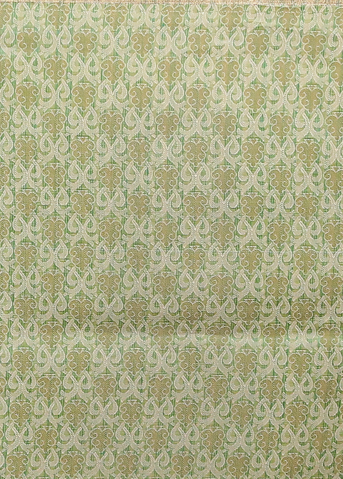 Green Kota Cotton Saree With Blouse Piece