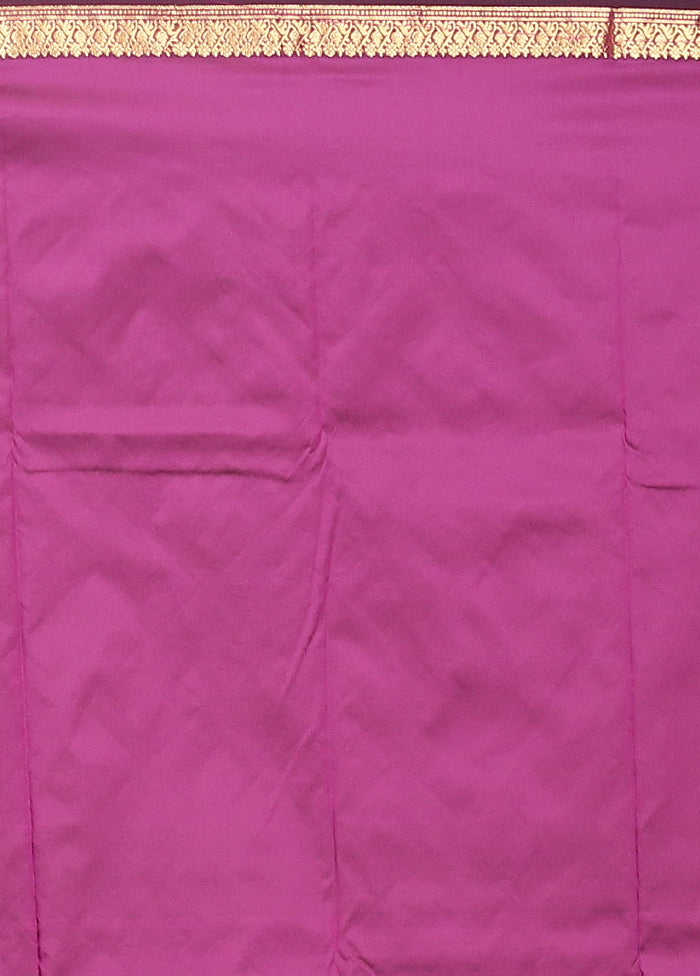 Purple Kanjivaram Silk Saree With Blouse Piece