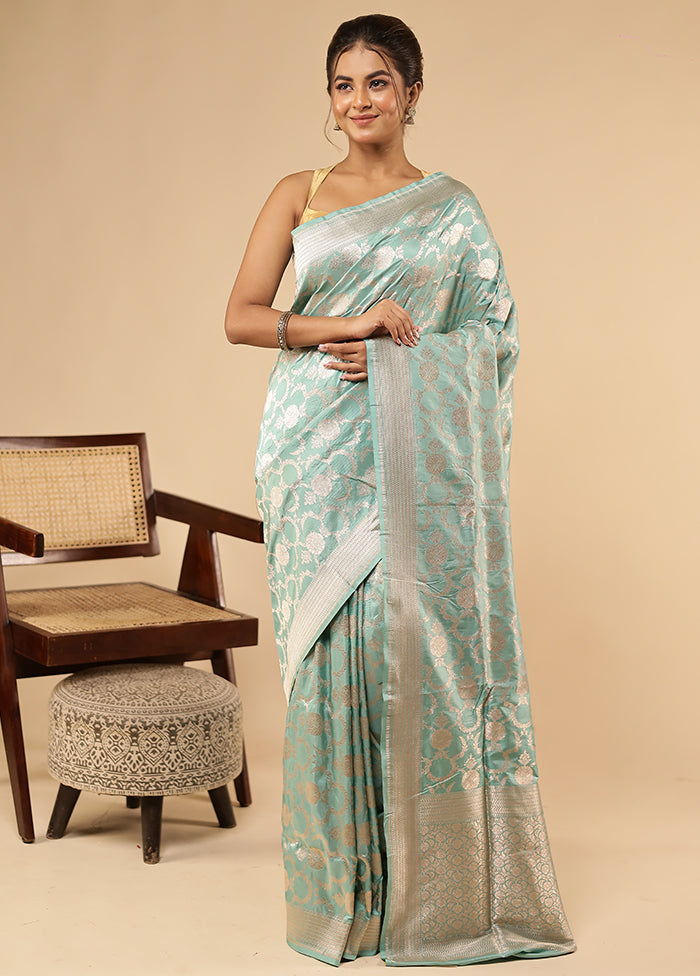 Green Handloom Uppada Pure Silk Saree With Blouse Piece