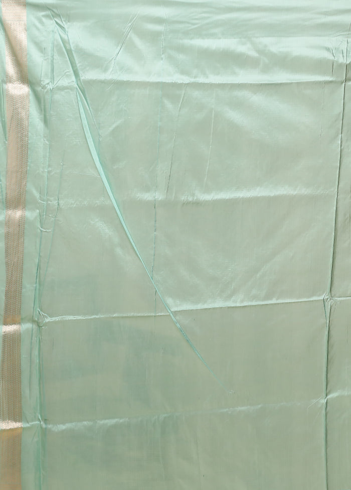 Green Handloom Uppada Pure Silk Saree With Blouse Piece