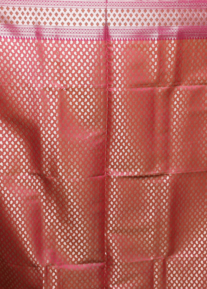 Pink Dupion Silk Saree With Blouse Piece