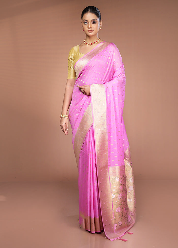 Pink Georgette Saree With Blouse Piece