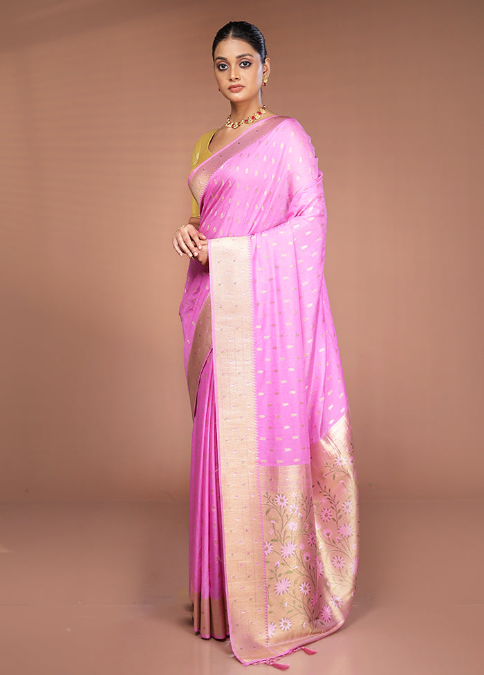 Pink Georgette Saree With Blouse Piece