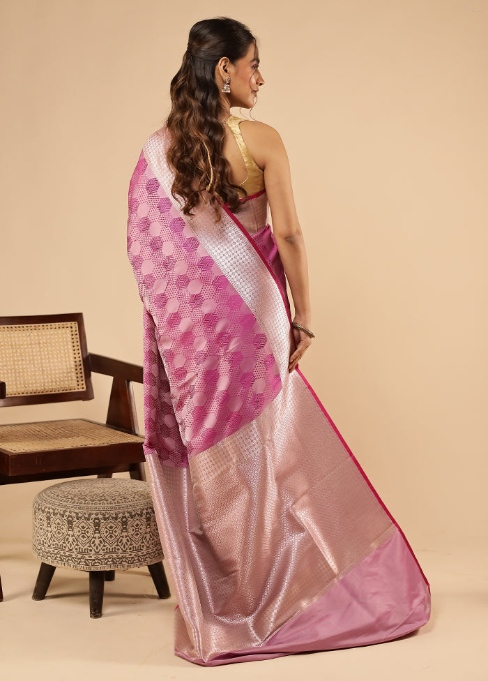 Purple Katan Silk Saree With Blouse Piece