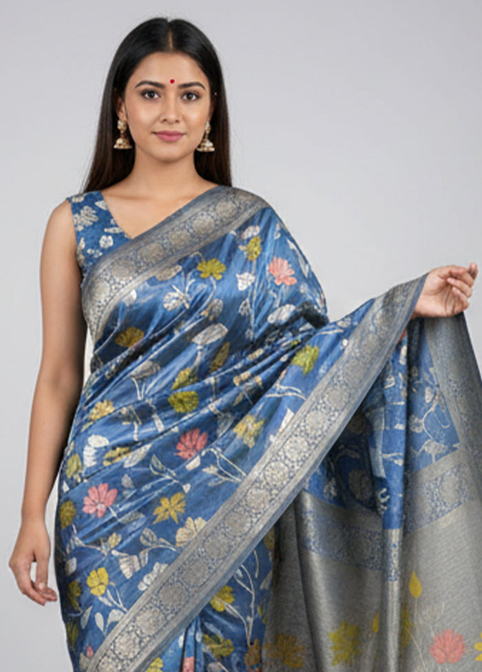 Purple Dupion Silk Saree With Blouse Piece
