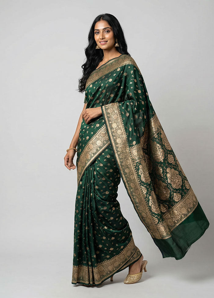 Purple Banarasi Silk Saree With Blouse Piece