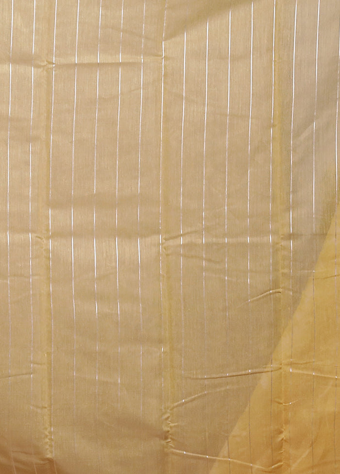 Yellow Cotton Saree With Blouse Piece
