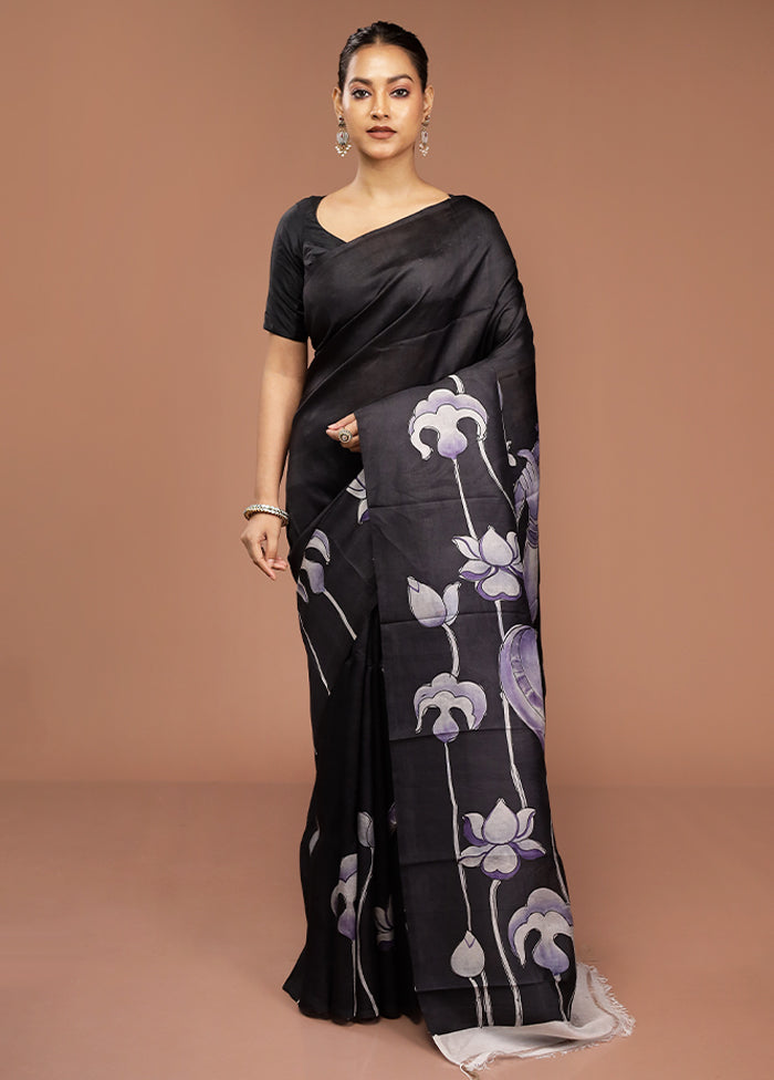 Multicolor Printed Pure Silk Saree Without Blouse Piece