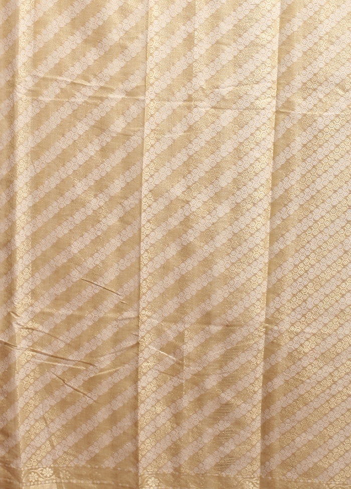 Cream Cotton Saree With Blouse Piece