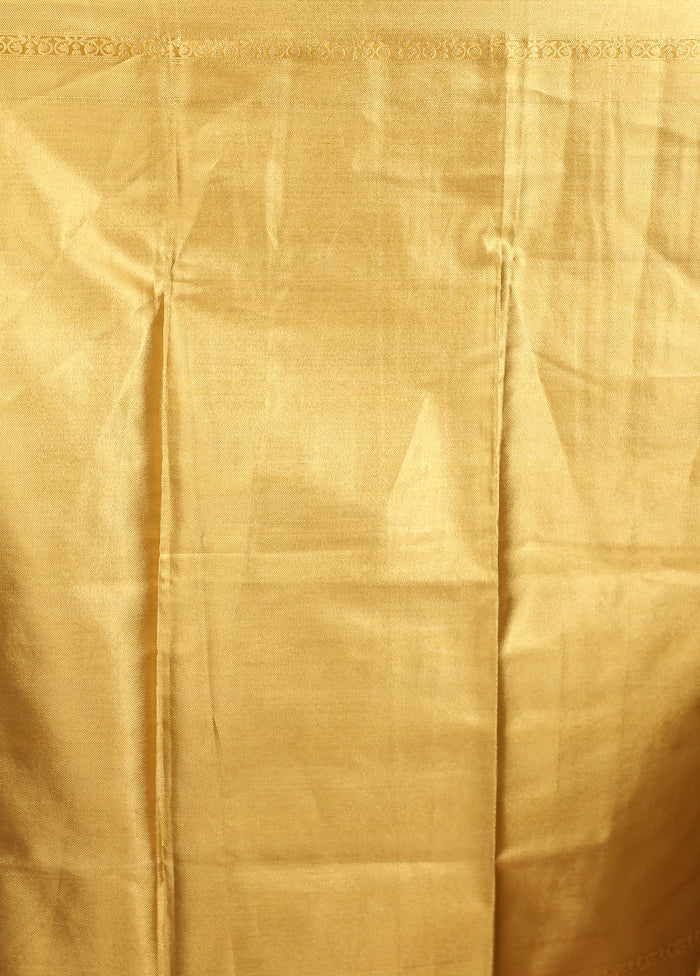 Yellow Tissue Silk Saree With Blouse Piece
