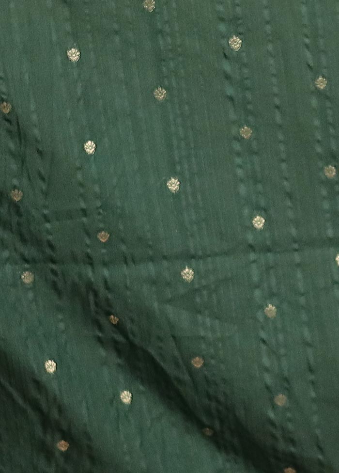 Green Dupion Silk Saree With Blouse Piece