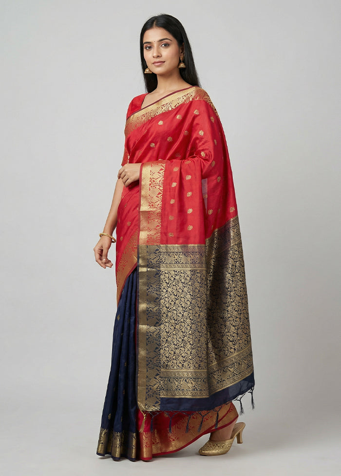 Pink Kanjivaram Silk Saree With Blouse Piece