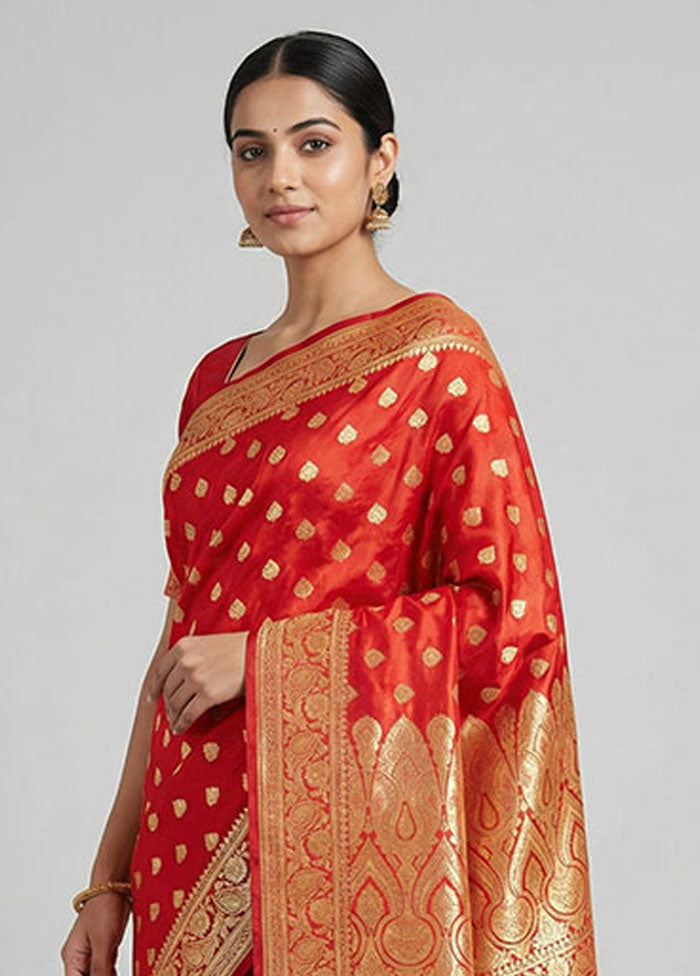 Pink Handloom Tanchoi Pure Silk Saree With Blouse Piece