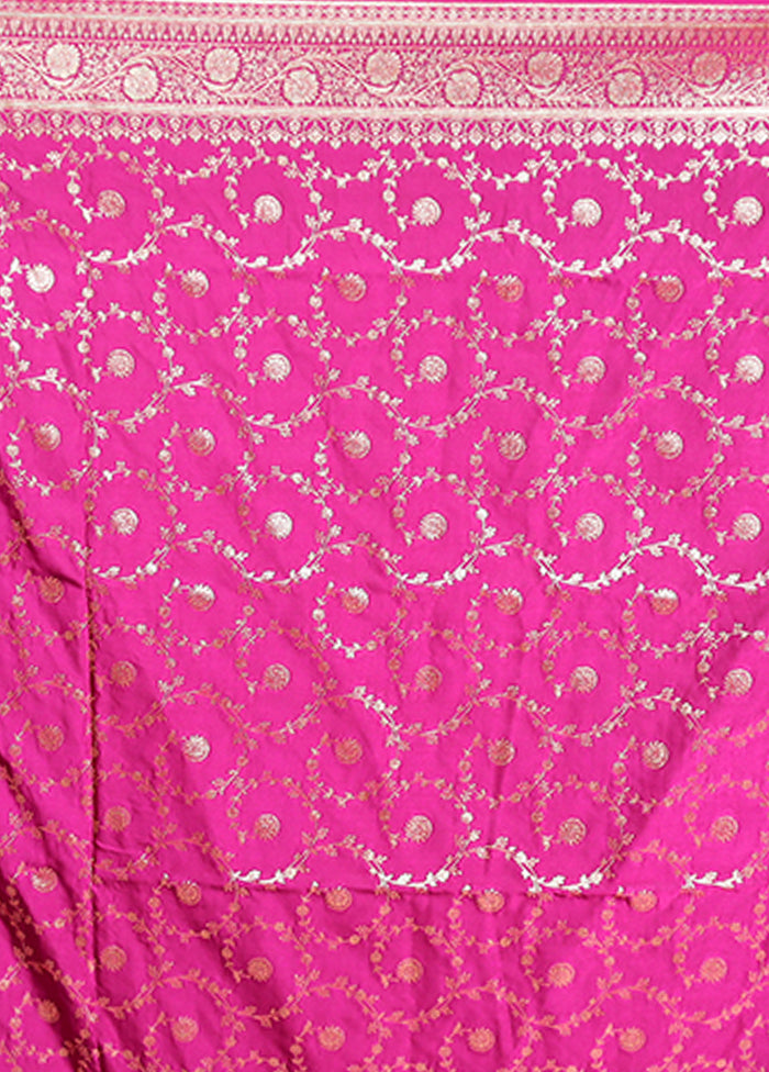 Purple Banarasi Silk Saree With Blouse Piece