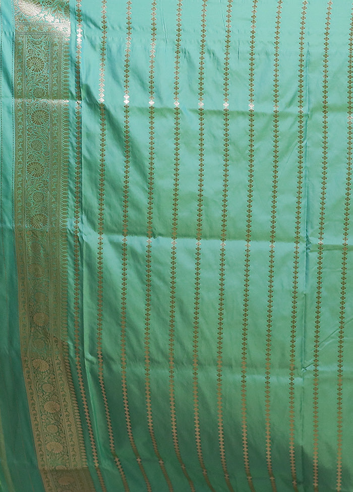 Green Katan Silk Saree With Blouse Piece