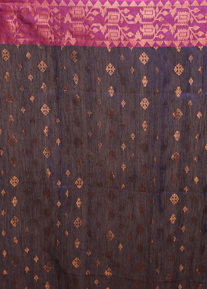 Blue Cotton Saree With Blouse Piece