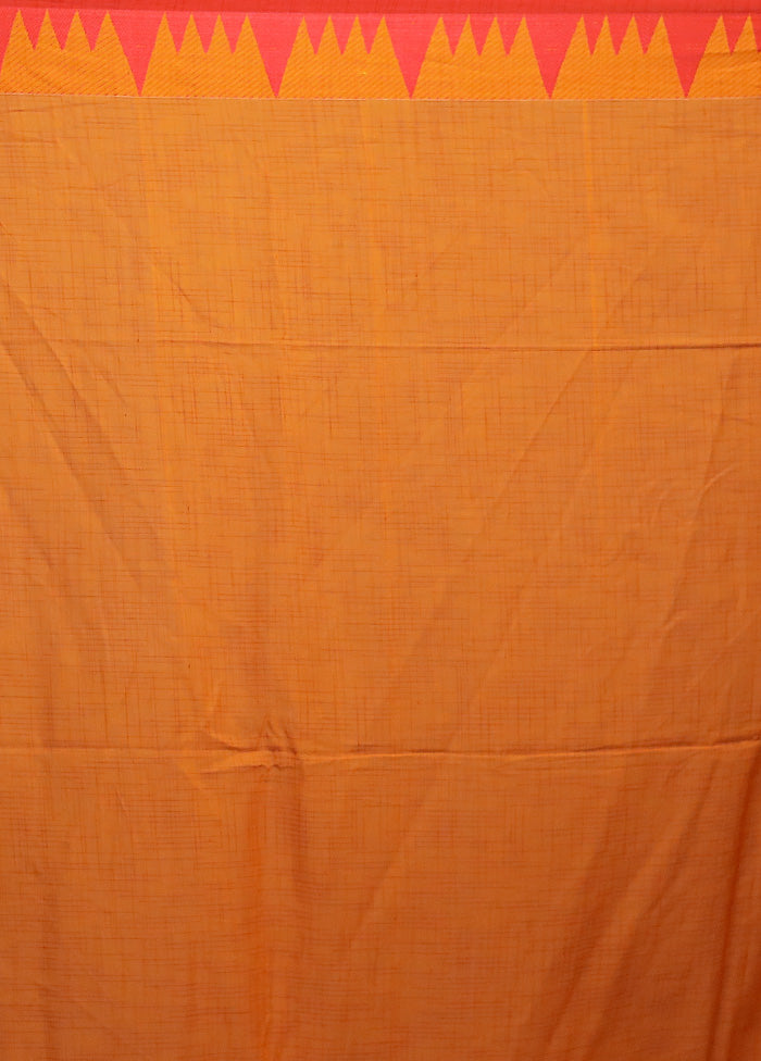 Yellow Cotton Saree With Blouse Piece
