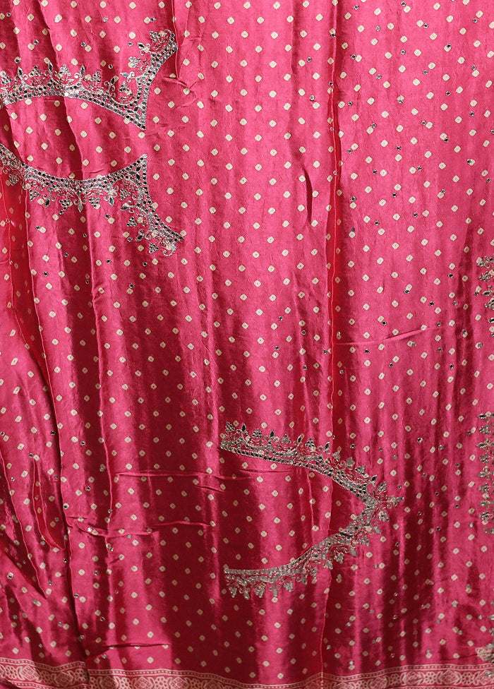 Pink Handloom Chiffon Pure Silk Saree With Blouse Piece