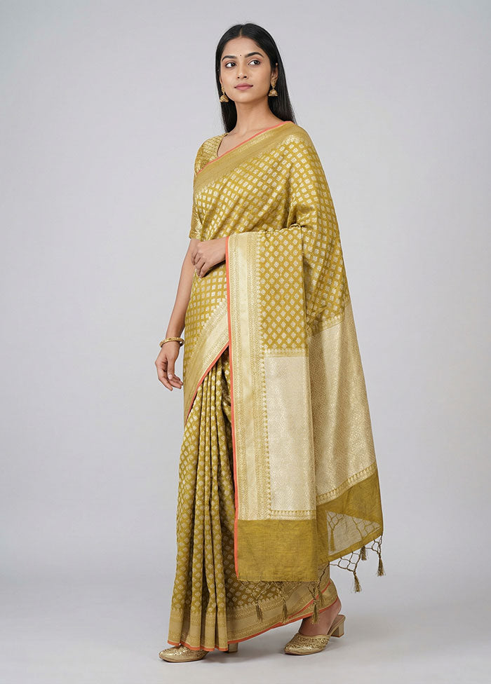 Cream Kora Silk Saree With Blouse Piece