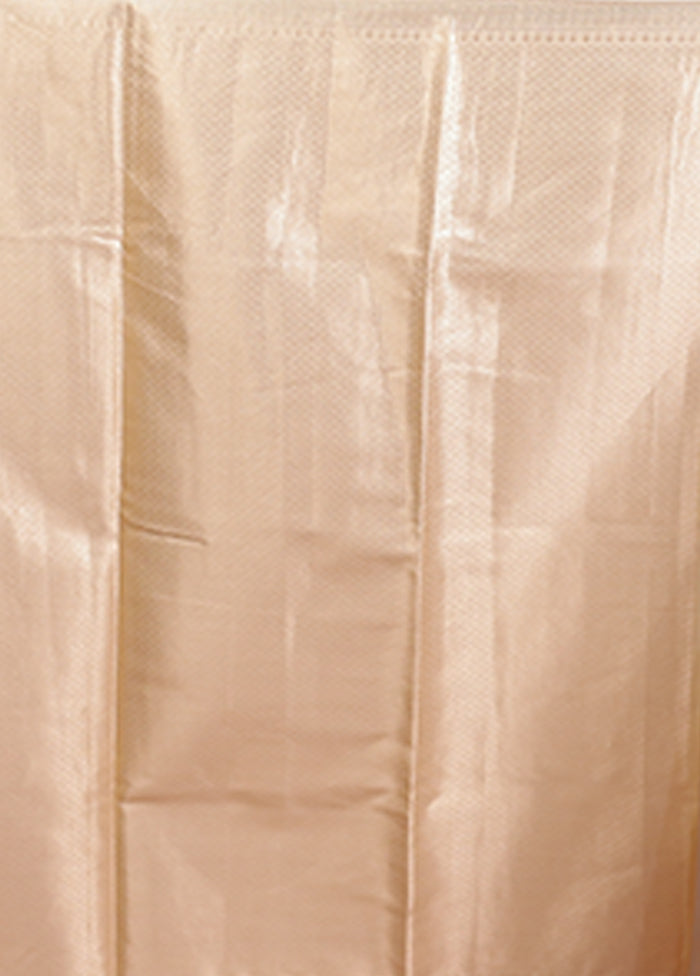 Cream Dupion Silk Saree With Blouse Piece
